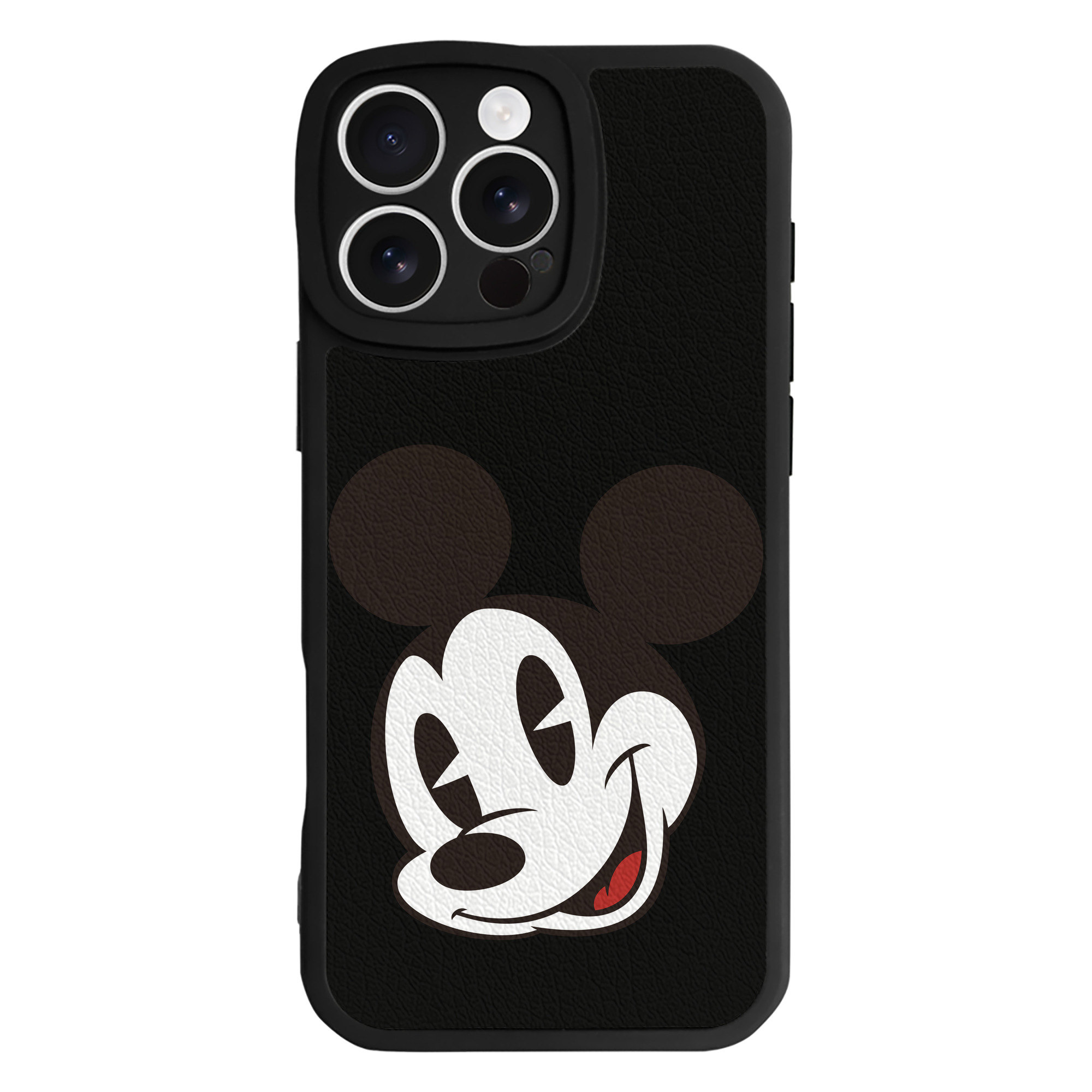 （画像用） ミッキーマウス Mickey Mouse 【iPhone 16シリーズ対応】シリコンスマホケース（レザー調） 材質：シリコン